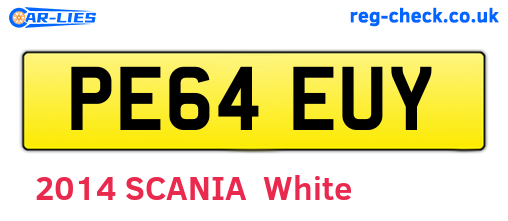 PE64EUY are the vehicle registration plates.