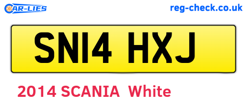 SN14HXJ are the vehicle registration plates.