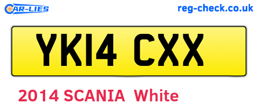 YK14CXX are the vehicle registration plates.