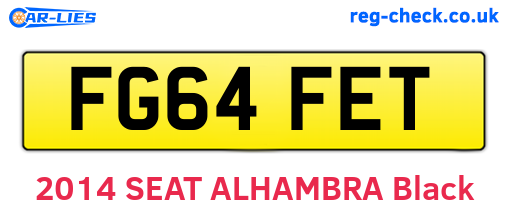 FG64FET are the vehicle registration plates.