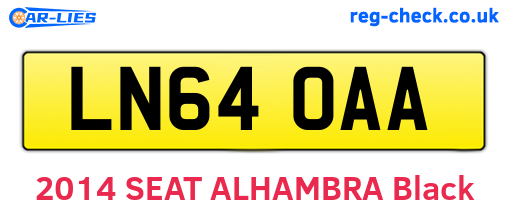 LN64OAA are the vehicle registration plates.
