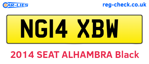 NG14XBW are the vehicle registration plates.