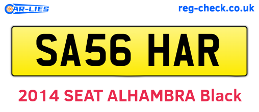 SA56HAR are the vehicle registration plates.