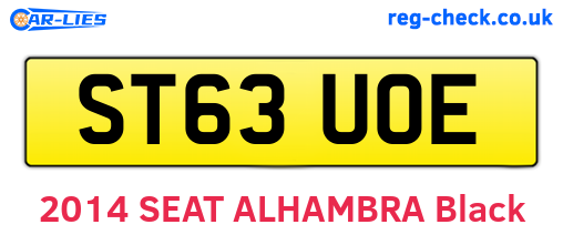 ST63UOE are the vehicle registration plates.
