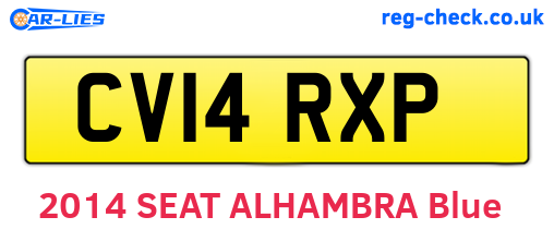 CV14RXP are the vehicle registration plates.