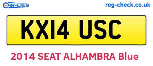 KX14USC are the vehicle registration plates.
