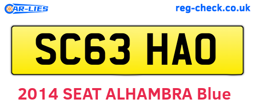 SC63HAO are the vehicle registration plates.