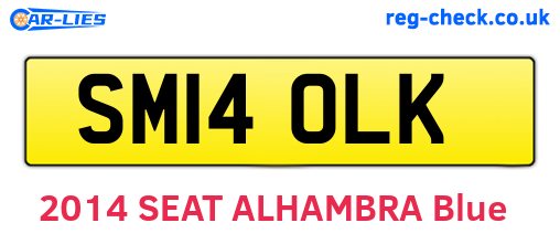 SM14OLK are the vehicle registration plates.