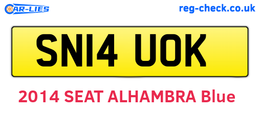 SN14UOK are the vehicle registration plates.
