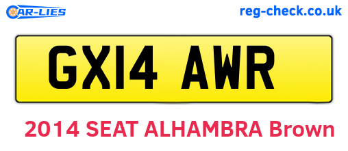 GX14AWR are the vehicle registration plates.