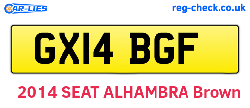 GX14BGF are the vehicle registration plates.