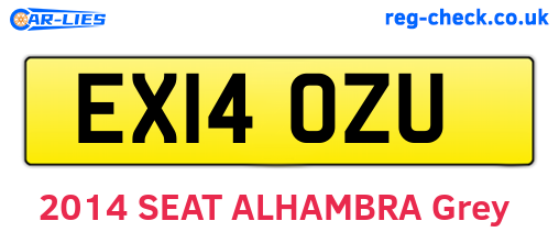 EX14OZU are the vehicle registration plates.