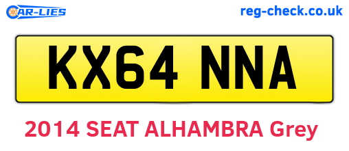 KX64NNA are the vehicle registration plates.
