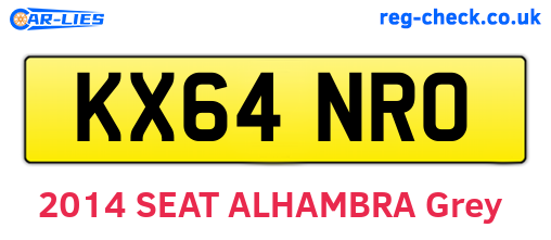 KX64NRO are the vehicle registration plates.