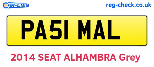 PA51MAL are the vehicle registration plates.