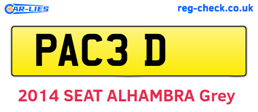 PAC3D are the vehicle registration plates.