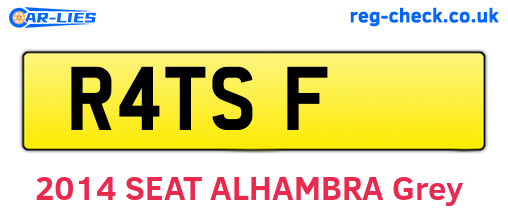 R4TSF are the vehicle registration plates.
