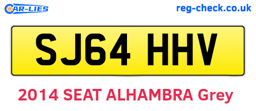 SJ64HHV are the vehicle registration plates.