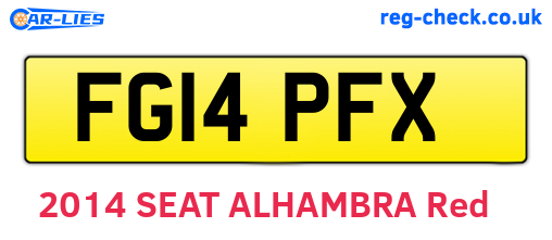 FG14PFX are the vehicle registration plates.