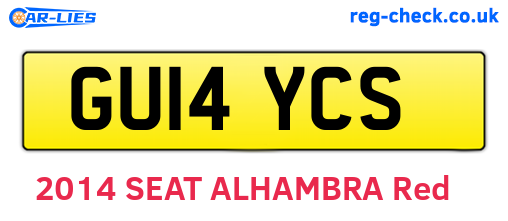 GU14YCS are the vehicle registration plates.