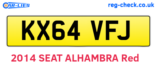 KX64VFJ are the vehicle registration plates.