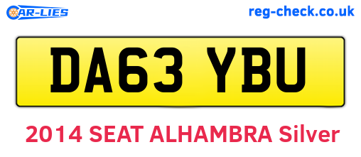 DA63YBU are the vehicle registration plates.