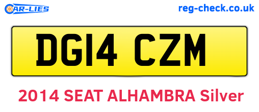 DG14CZM are the vehicle registration plates.