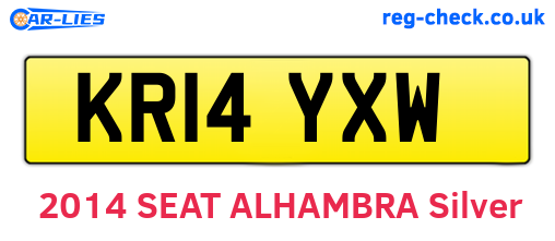KR14YXW are the vehicle registration plates.