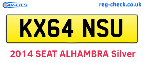 KX64NSU are the vehicle registration plates.