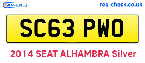 SC63PWO are the vehicle registration plates.
