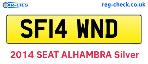 SF14WND are the vehicle registration plates.