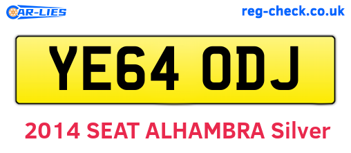 YE64ODJ are the vehicle registration plates.