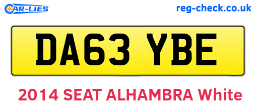 DA63YBE are the vehicle registration plates.