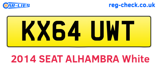 KX64UWT are the vehicle registration plates.
