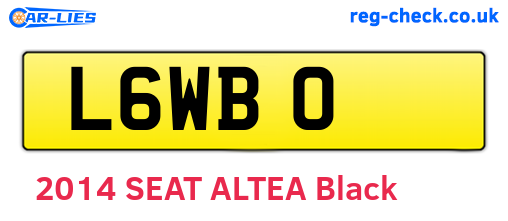 L6WBO are the vehicle registration plates.