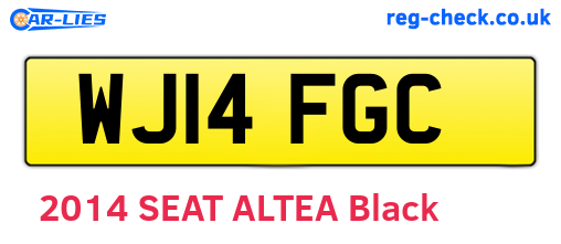 WJ14FGC are the vehicle registration plates.