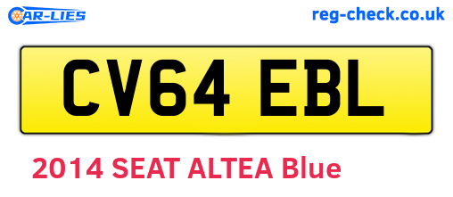 CV64EBL are the vehicle registration plates.