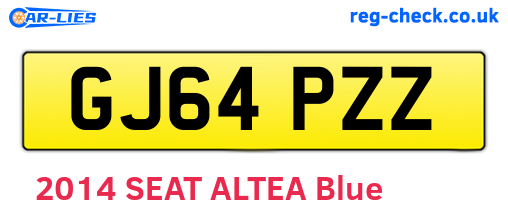 GJ64PZZ are the vehicle registration plates.