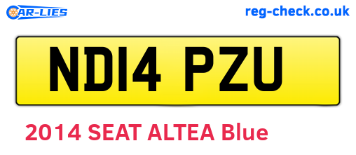 ND14PZU are the vehicle registration plates.