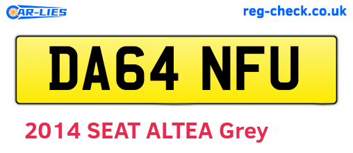 DA64NFU are the vehicle registration plates.