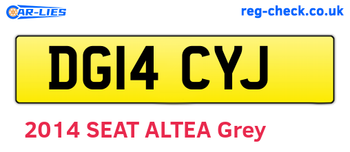 DG14CYJ are the vehicle registration plates.