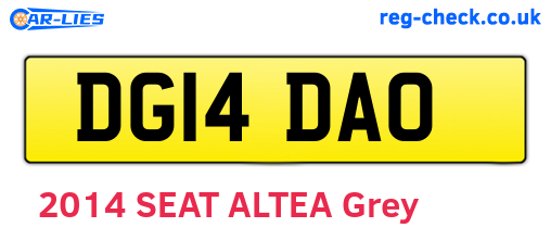 DG14DAO are the vehicle registration plates.