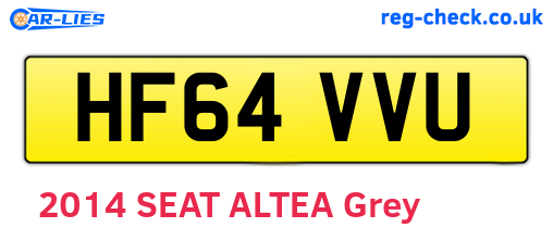HF64VVU are the vehicle registration plates.