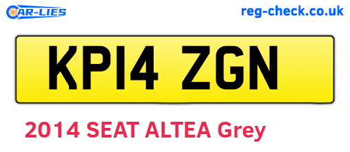 KP14ZGN are the vehicle registration plates.