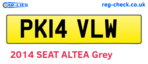 PK14VLW are the vehicle registration plates.