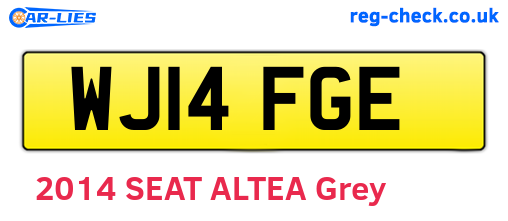WJ14FGE are the vehicle registration plates.