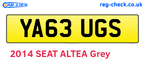 YA63UGS are the vehicle registration plates.