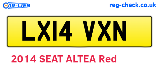 LX14VXN are the vehicle registration plates.