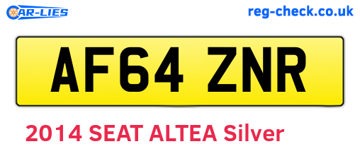 AF64ZNR are the vehicle registration plates.