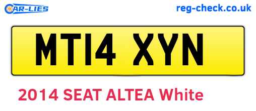 MT14XYN are the vehicle registration plates.